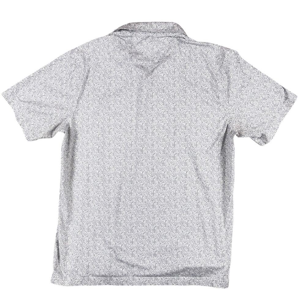 Bugatchi OoohCotton Tech Polo Men’s Size L White Blue Leaf Print 8-Way Stretch - Picture 10 of 10